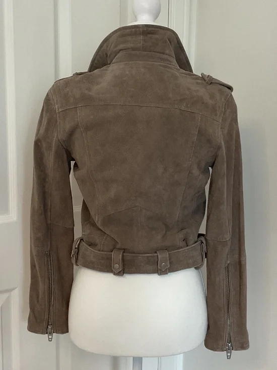 💐NWT💐 BLANKNYC Suede Moto Jacket Sand Stoner Beige Classic Genuine Leather - Picture 3 of 12